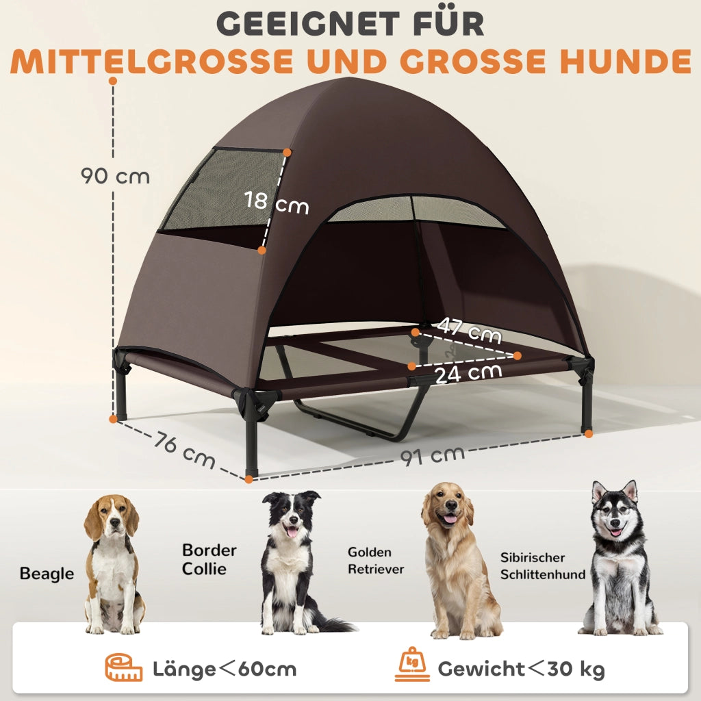Cuccia per Cani con Tetto ¨C zephmum ¨C 91x76x90 cm Marrone