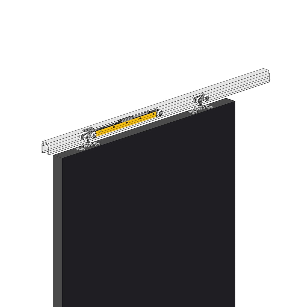 Binario per Porte Scorrevoli con Kit di Accessori 200 cm in Alluminio Emuca