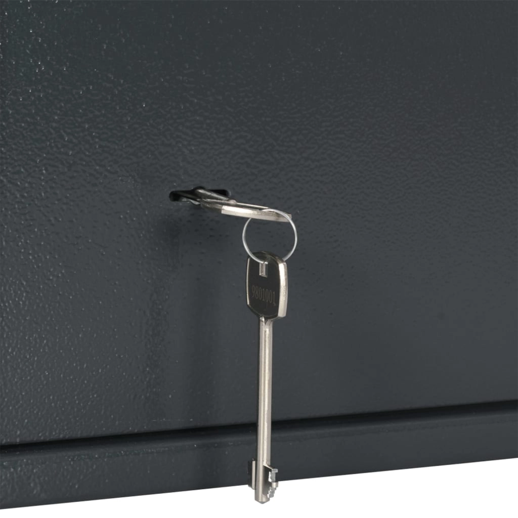 Cassaforte con Lucchetto Grigio Scuro 25x35x25 cm Acciaio