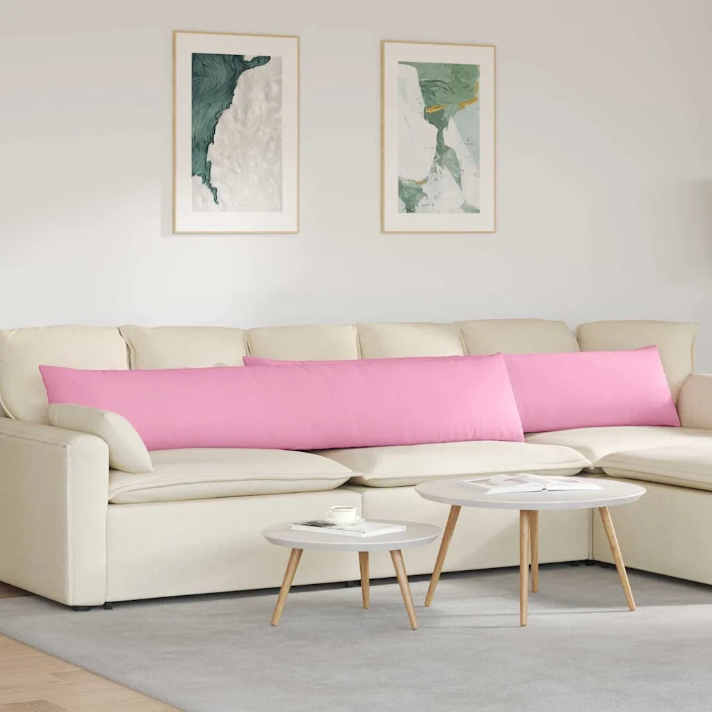Cuscini da Divano 2 pz | Cuscini per sedie Rosa 200 x 40 cm Tessuto