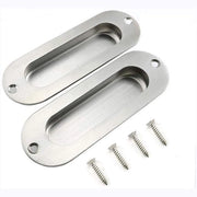 Set di Maniglie per Porte Scorrevoli 2 pezzi - Maniglie Invasi - Materiale Inox - Per Porte Scorrevoli/Cassetti - Compreso 4 Viti - 120 x 40 x 14mm - Maniglia a Leva