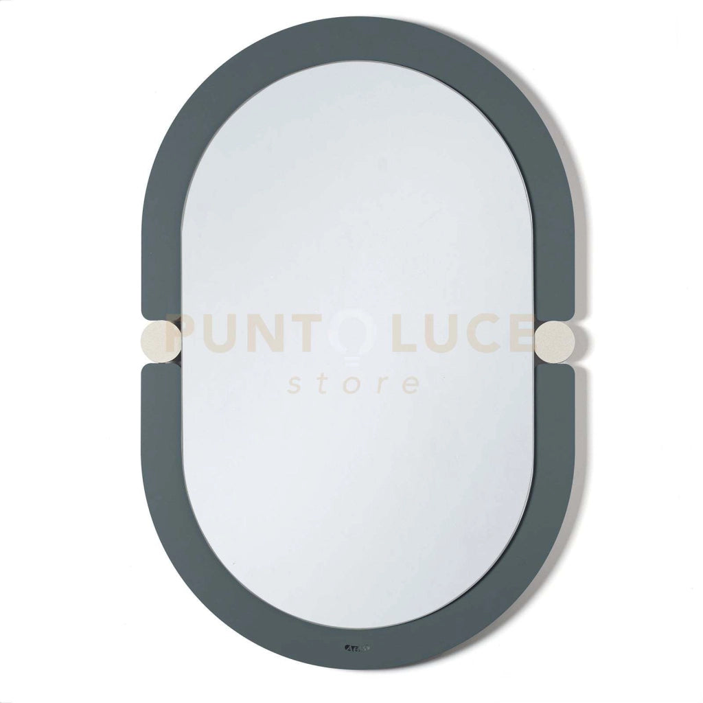 specchio moderno da parete alchimia ovale Petrolio/Avorio in Ferro, vetro per lo specchio 62x92h cm (50x80h cm specchio)