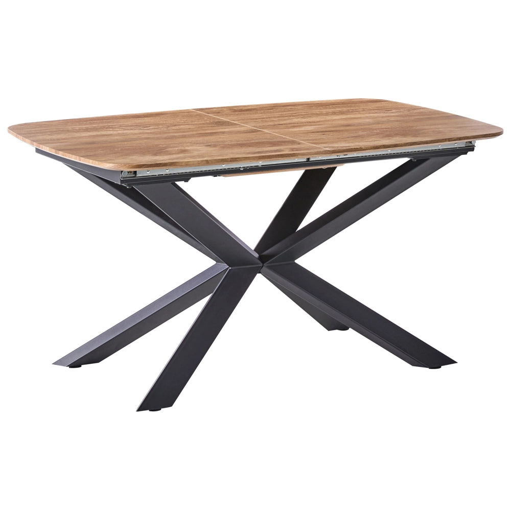 Tavolo da pranzo allungabile Marrone MDF Gambe in metallo 140/180 x 90 cm Meccanismo ad ala di farfalla Rettangolare