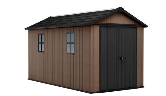 Casetta Box da Giardino 230x413x246 cm Newton Plus 7513/1375 Doppia Opzione Montaggio in Resina Evotech+ Marrone