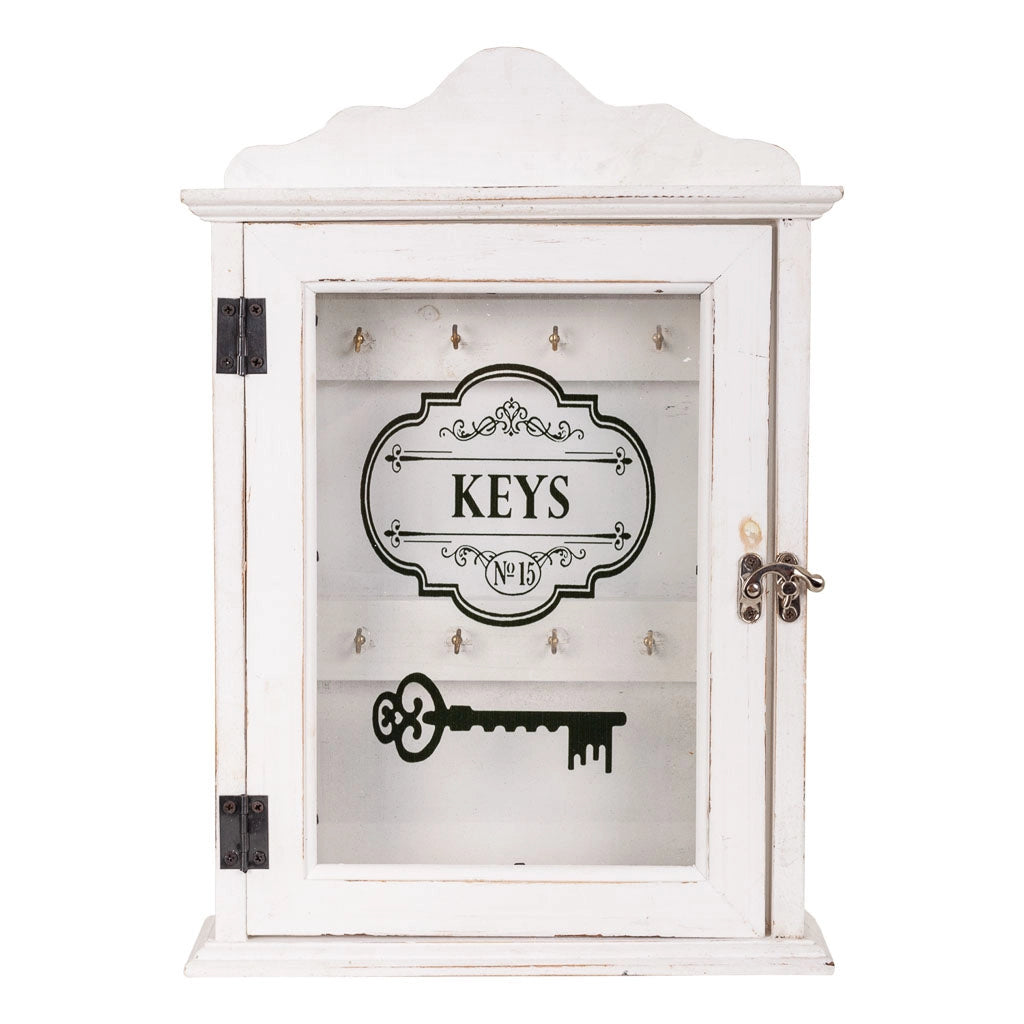 Cassetta portachiavi in legno bianco 25x7,5x36h