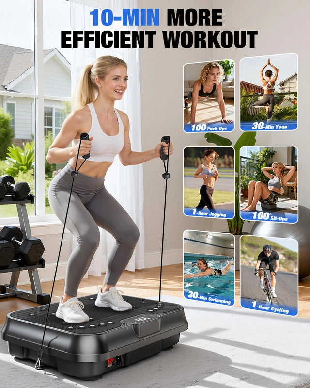 PIATTAFORMA VIBRANTE, RATTANTREE Potente piattaforma vibrante muscolare per bodybuilding e scultura con telecomando e cordino