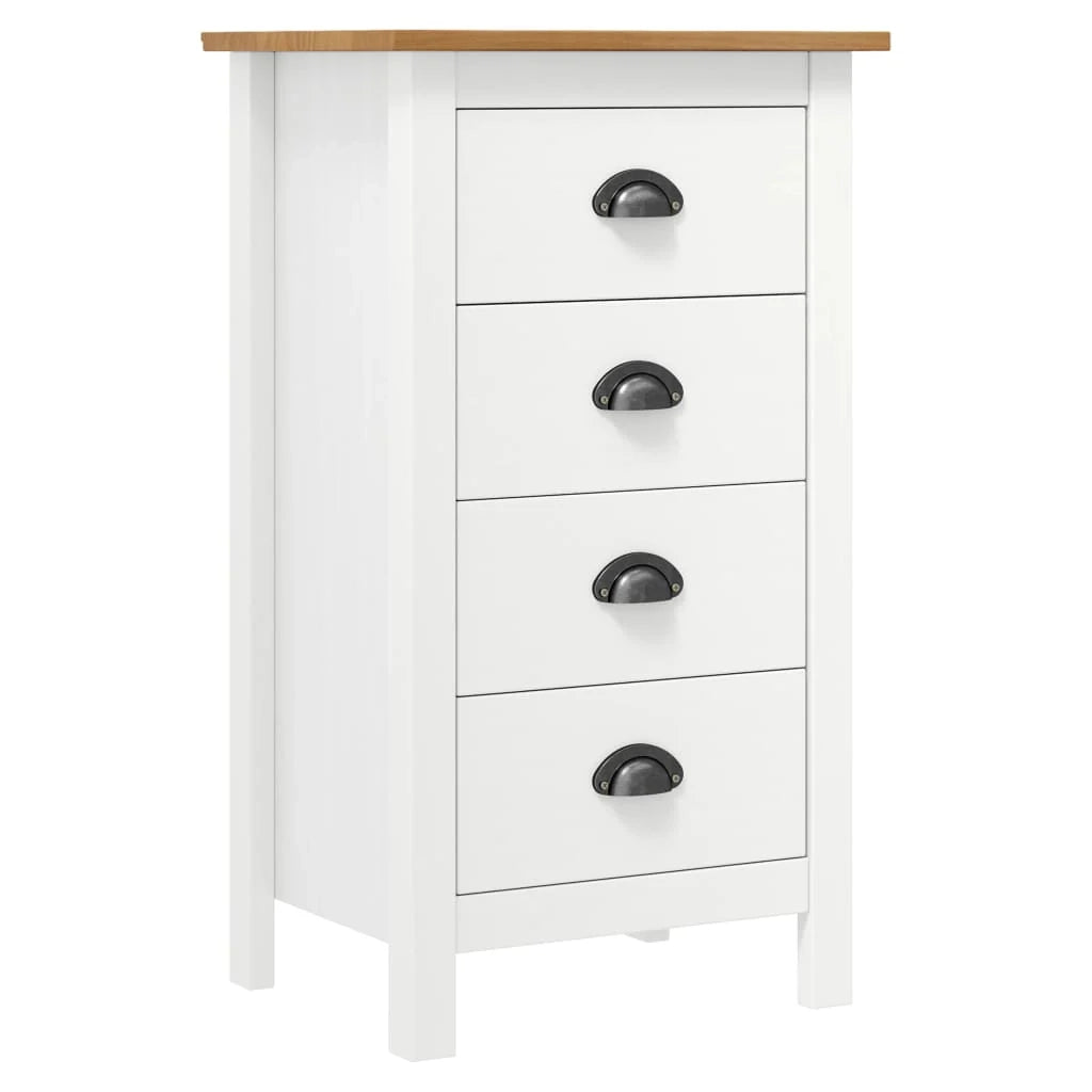 Buffet credenza cassettiera armadio mobile contenitore organizer per cucina soggiorno salotto Hill 46 x 35 x 80 cm legno massello di pino bianco 02_0035669