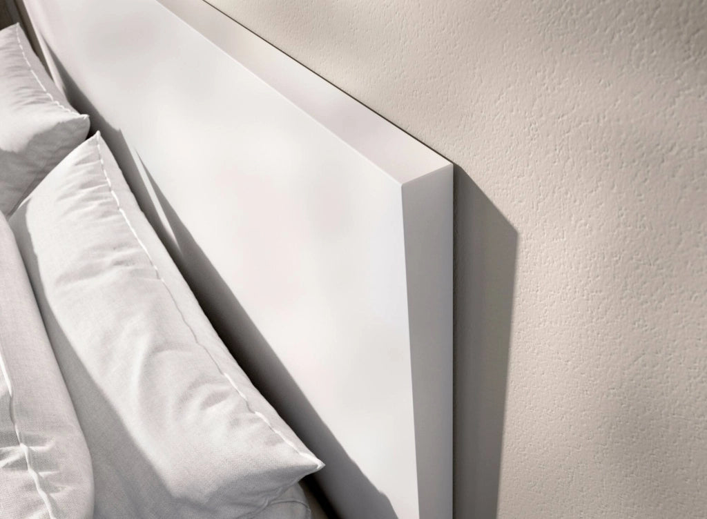 Letto matrimonialeLupit, Sommier per camera da letto, Giroletto per stanza, Struttura porta materasso, 266x205 h100 cm, Bianco