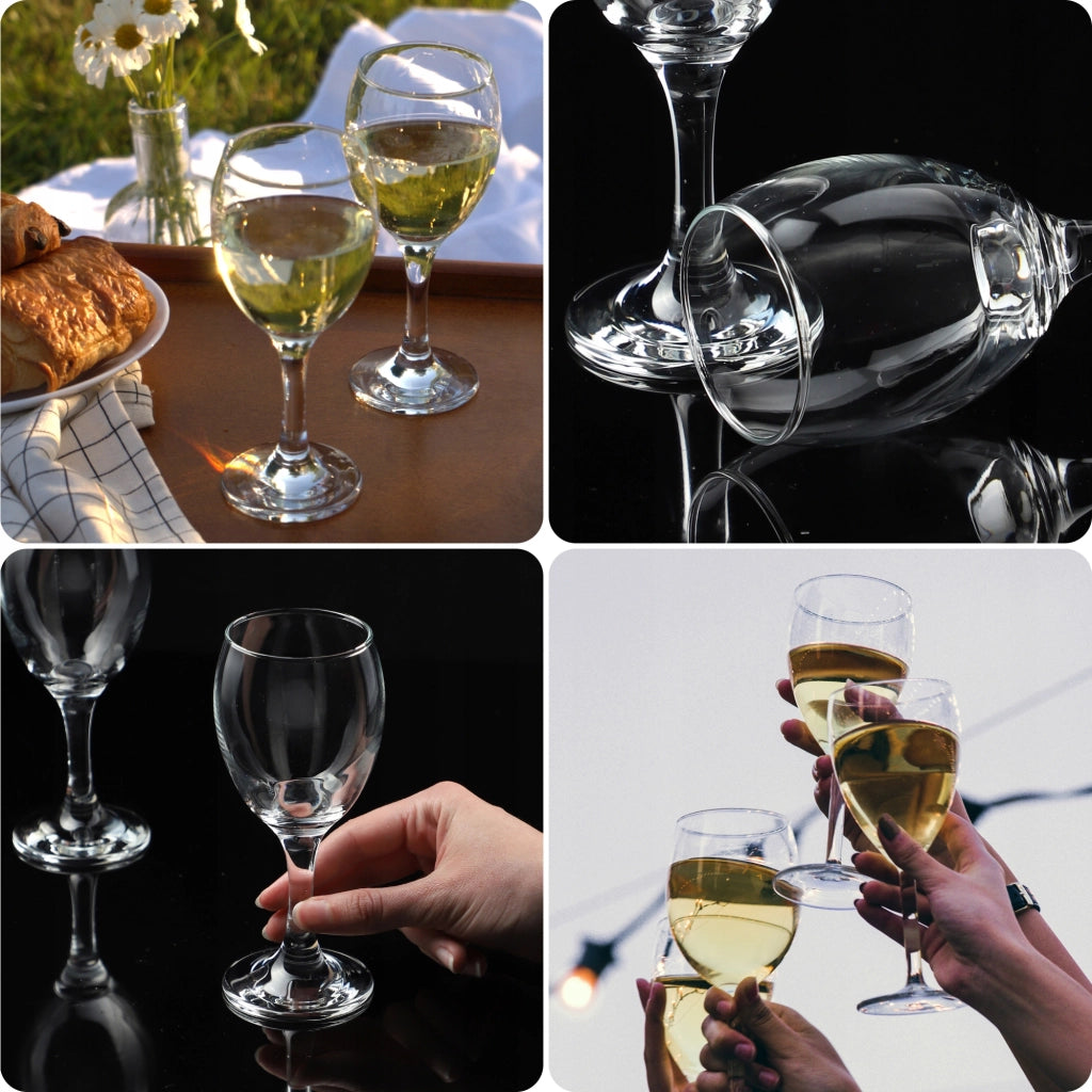 Set di 6 bicchieri da vino bianco KADAX da 245 ml, elegante set di bicchieri