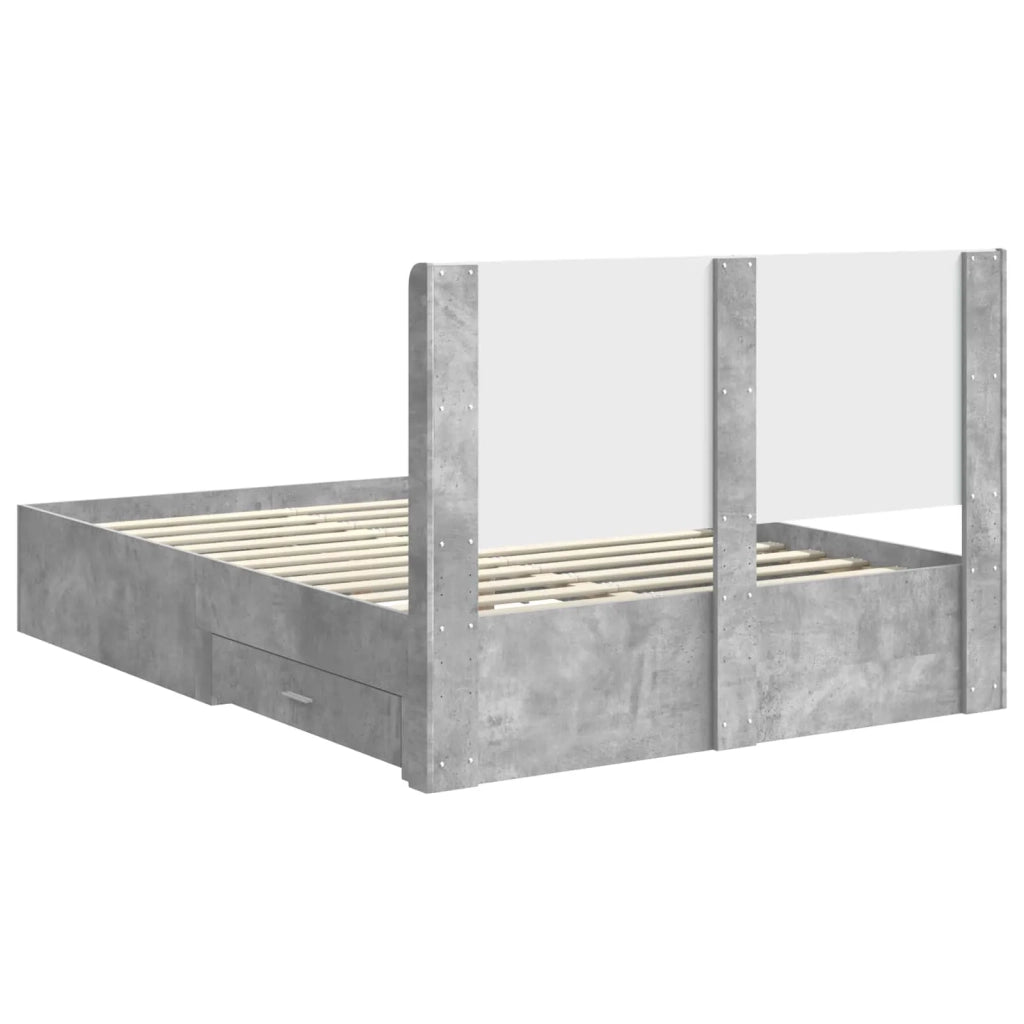 Struttura del letto con stoccaggio e testata Grigio Cemento 3414120
