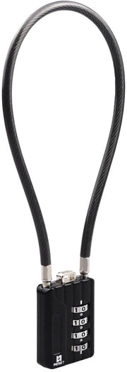 Reset 204 4 cifre combinazione a chiave con cavo di 30 cm, diametro cavo 5 mm, combinazione a sicurezza alta, adatta per bagagli, valigie da armi, cassetti dei rifiuti, casse degli attrezzi, caschi, 1 confezione