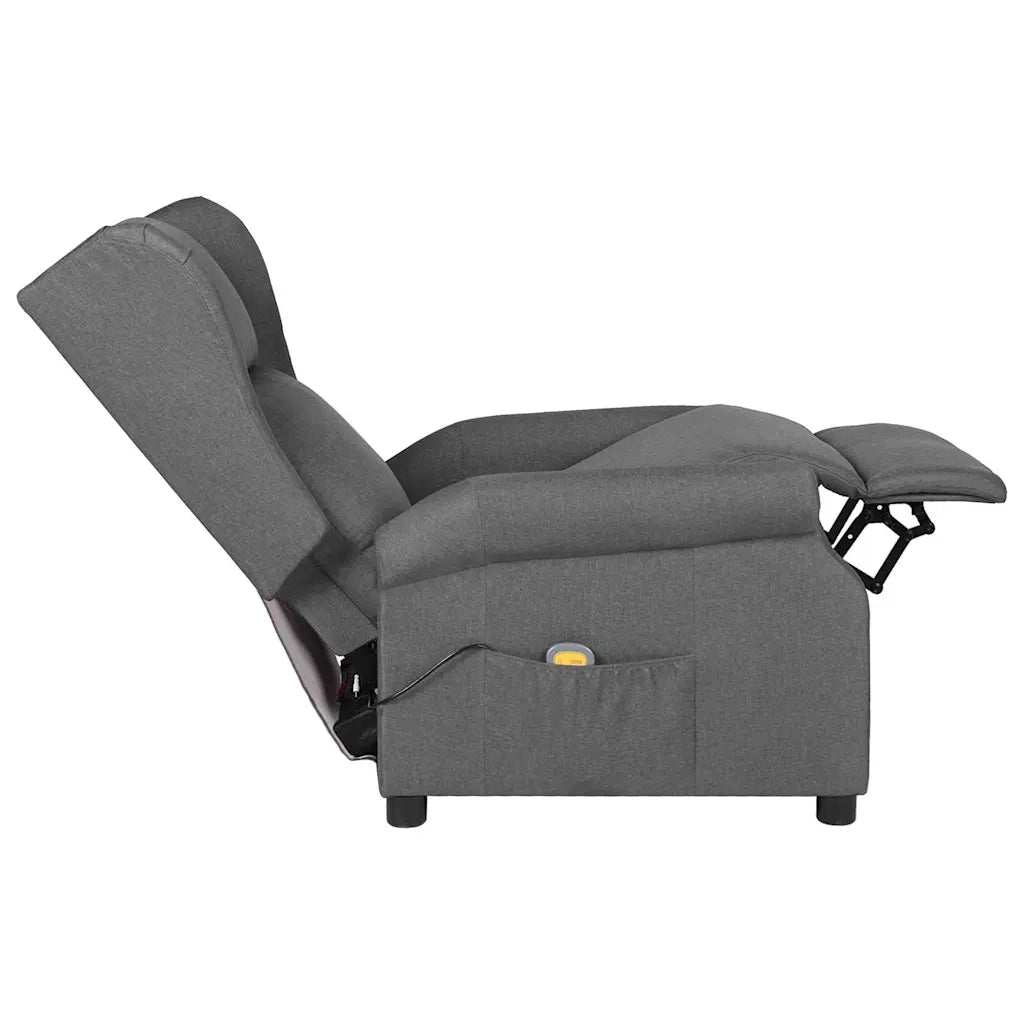 Divano Sedia-Poltrona Massaggiante in Tessuto Grigio Chiaro 565278