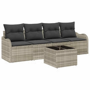 Set Divano da Giardino 5 pz | Set Salotto da Giardino Grigio chiaro e grigio scuro