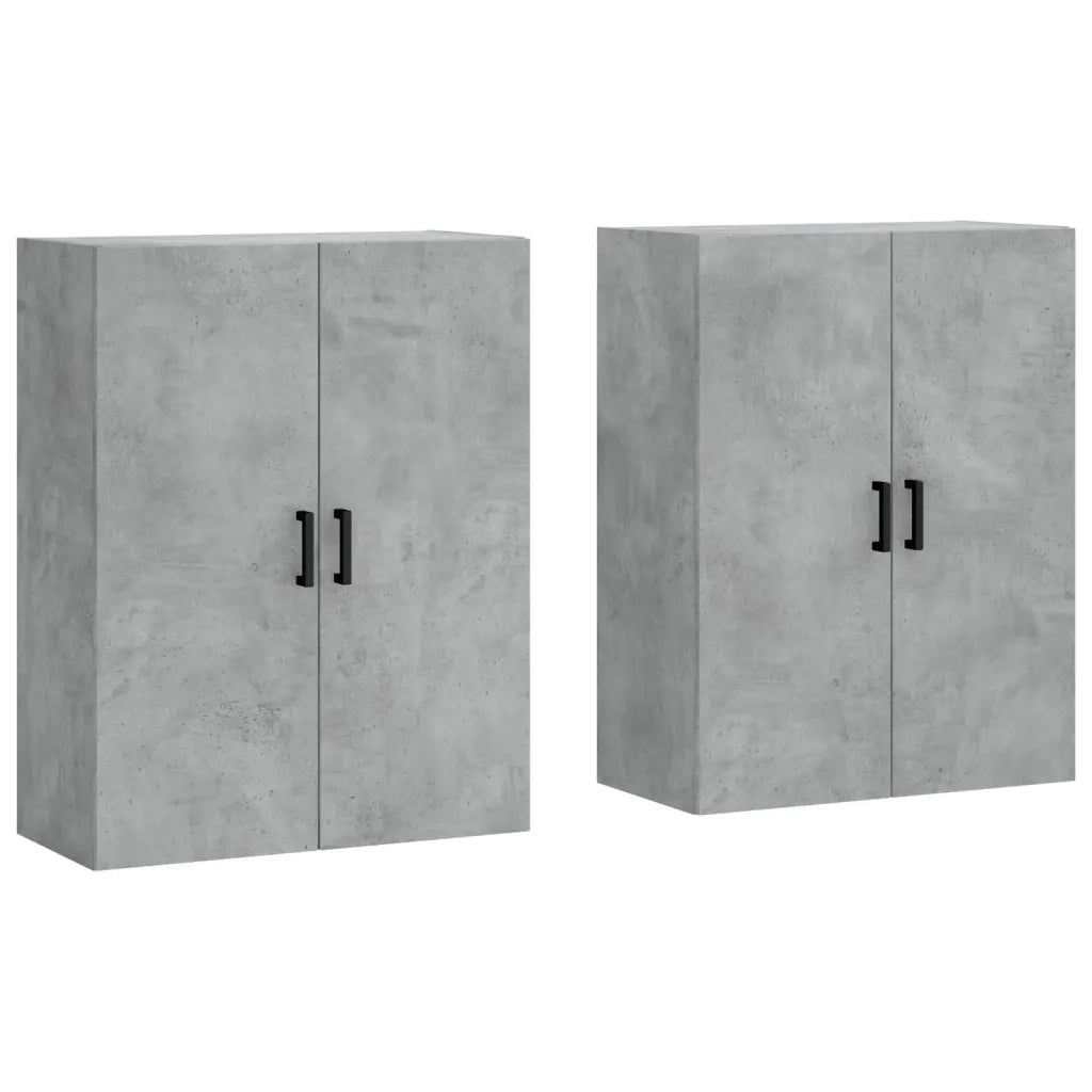 Armadietto a Muro | Mobili a Parete 2 pz Grigio Cemento 69,5x34x90 cm