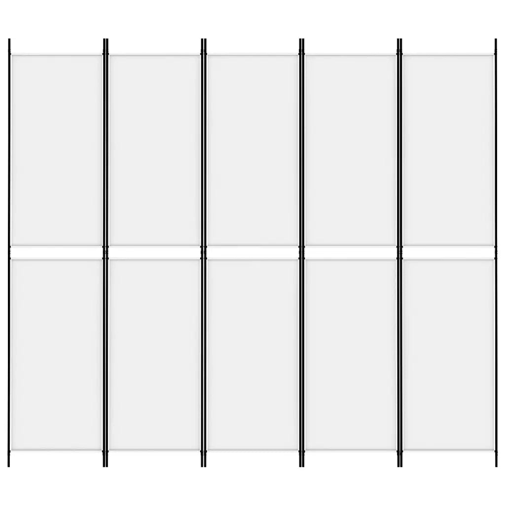 Divisorio a 5 Pannelli Bianco 250x220 cm Tessuto cod mxl 73033