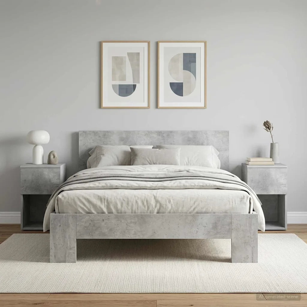 Armadietto per letto 2 pz Grigio Cemento 29 x 31,5 x 49 cm CFW5721421