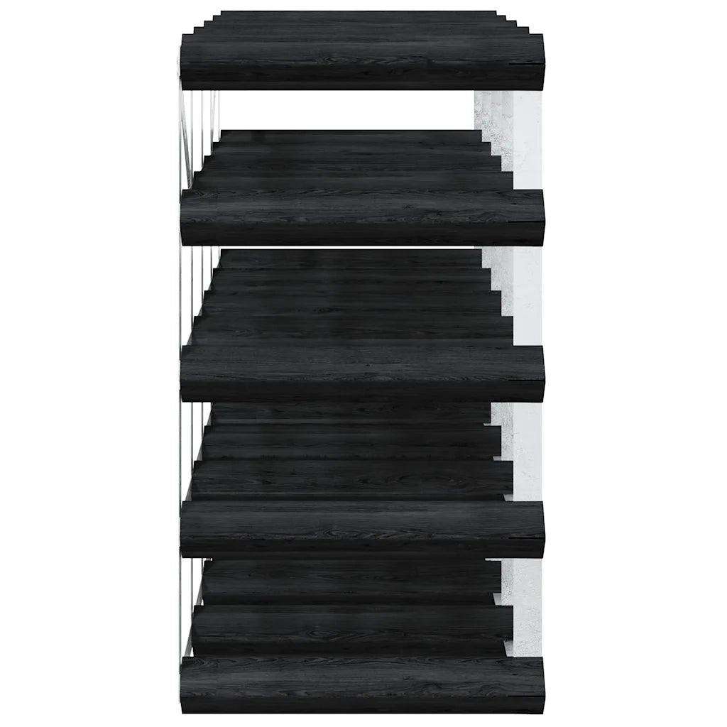 Portavini da 20 Bottiglie Nero in Legno Massello di Pino CFW3007553