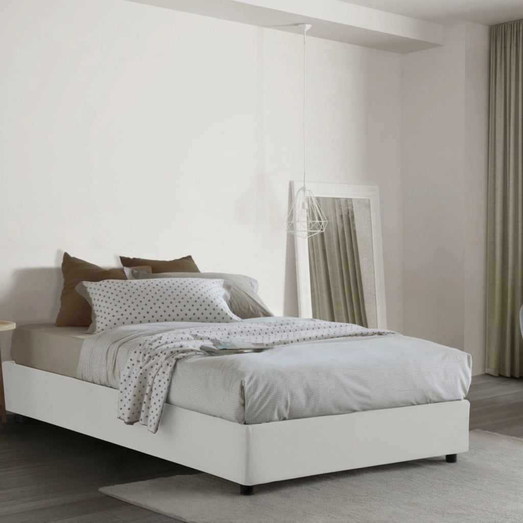 Abici, Letto Piazza e Mezza Materasso Incluso Made in Italy, Bianco