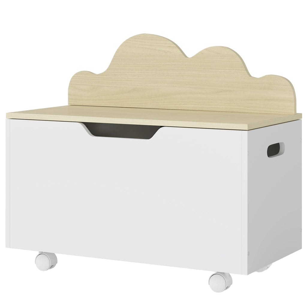 Contenitore portagiochi con ruote e coperchio ¨C Xylo ¨C Bianco 59x30x53cm