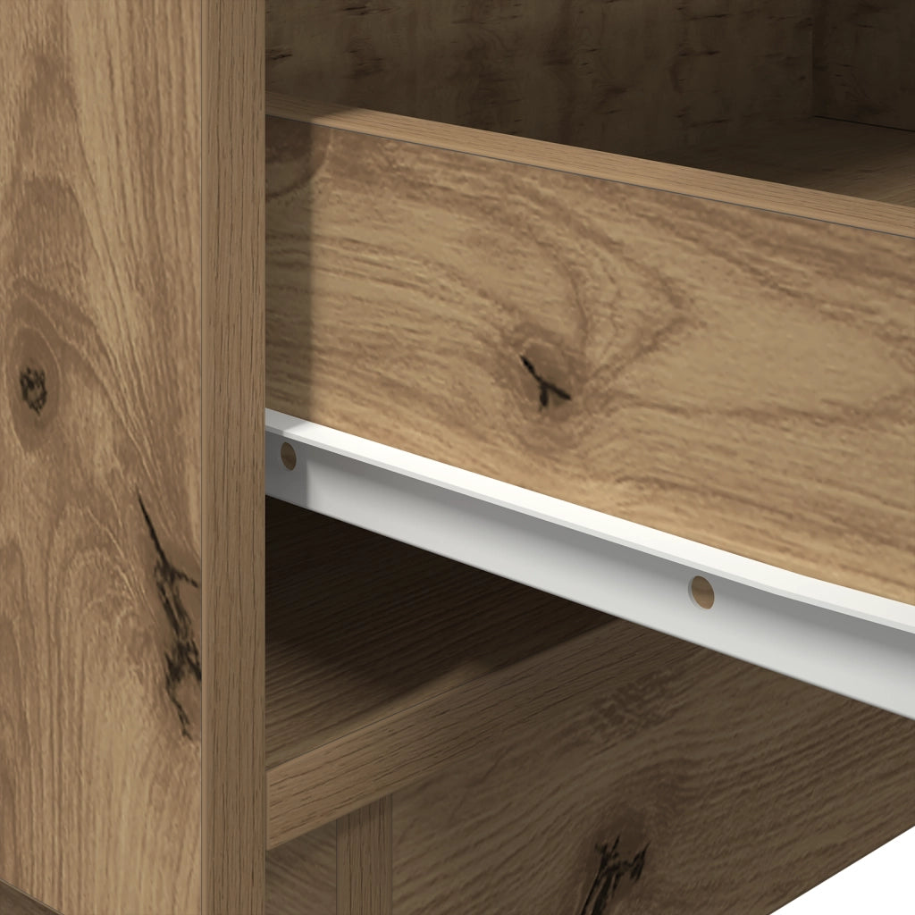Comodino  con luci LED Rovere Artigianale 45x40x55 cm
