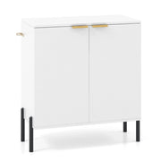 Set di 2 credenze a due ante 70 x 37 x 78 cm con spazio ideale per riporre gli oggetti e design moderno in legno ingegnerizzato bianco 20_0017095