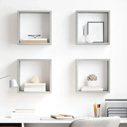 Mensole Parete a Cubo 4 pz Grigio Cemento 30x15x30 cm 807011