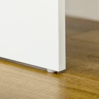 Toeletta da Trucco con Specchio, Tavolo da Trucco, Sgabello, 4 Cassetti e 4 Ripiani, Bianco