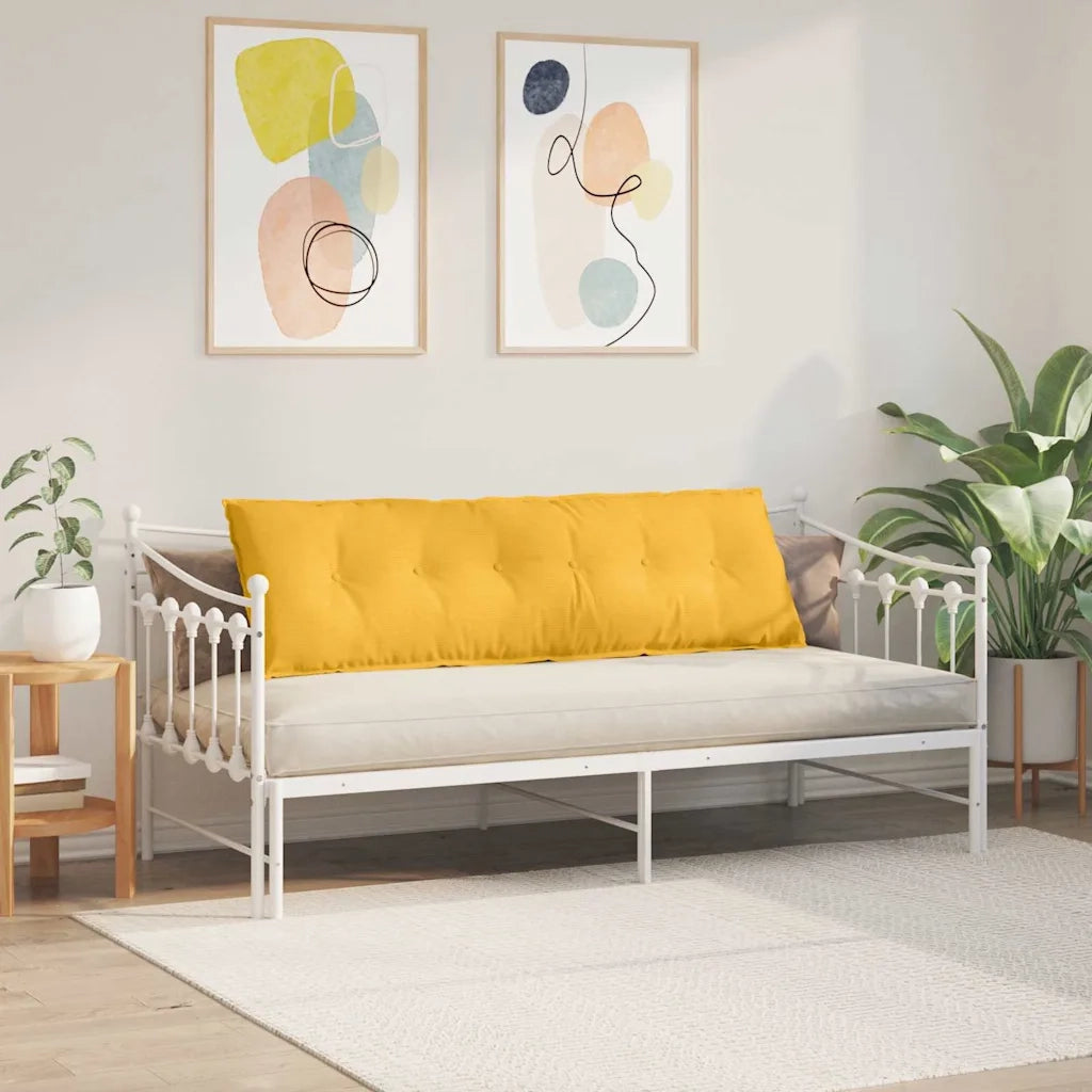 Cuscino per Schiena Giallo Chiaro 160 x 50 cm Tessuto in Cords 42014914