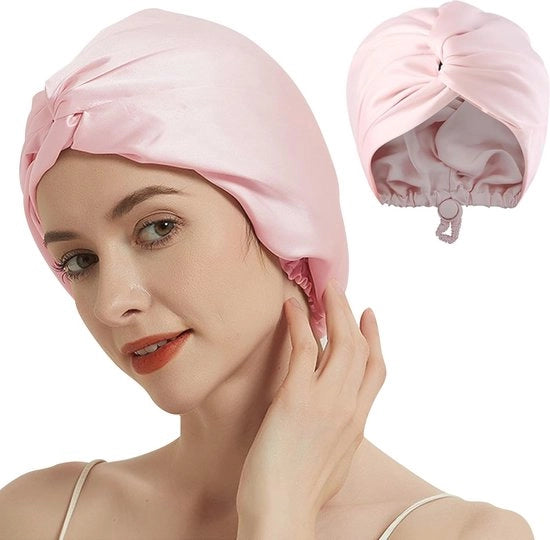 Capo da letto in seta trasparente per capelli ondulati e lisci in rosa 

Modello: 
- Materiale: Seta trasparente
- Dimensioni: 
- Colore: Rosa