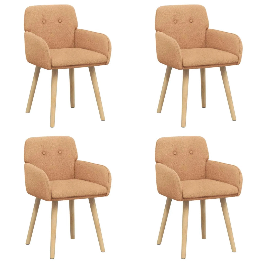 Sedie da pranzo 4 pcs Bouclé Beige 59 x 56 x 86 cm 3428276