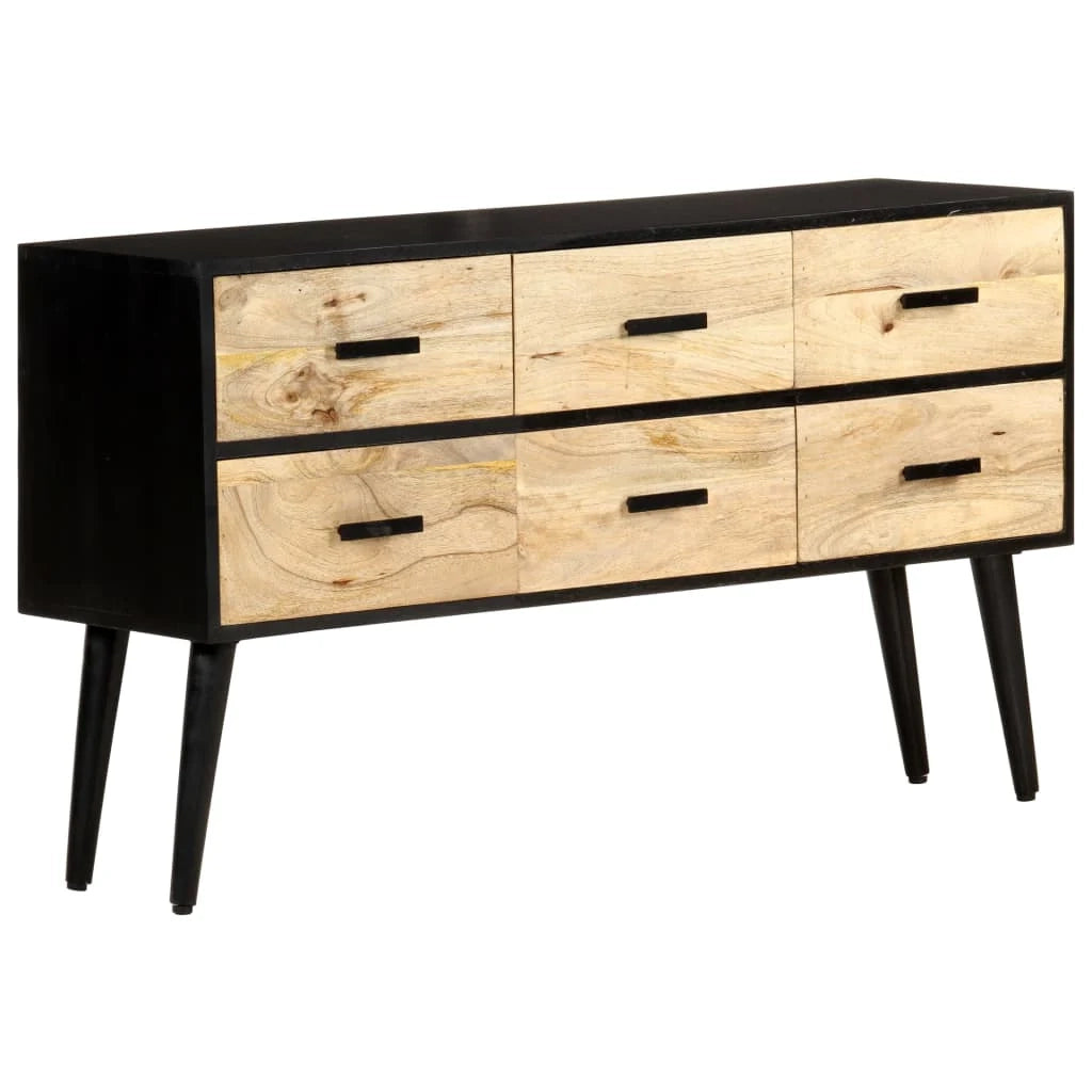 Buffet credenza cassettiera armadio mobile contenitore organizer per cucina soggiorno salotto 110 x 33 x 64 cm legno massello di mango marrone 02_0029514
