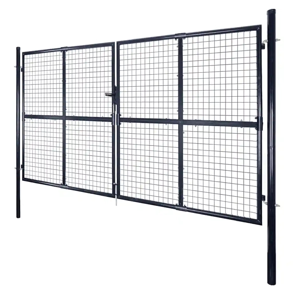 Cancello per Giardino Rete in Acciaio Zincato 289x200 cm Grigio cod mxl 39800