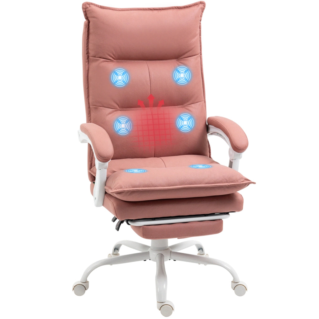 Poltrona massaggiante e riscaldante da ufficio ¨C zephmum ¨C rosa 66x74x121,5 cm