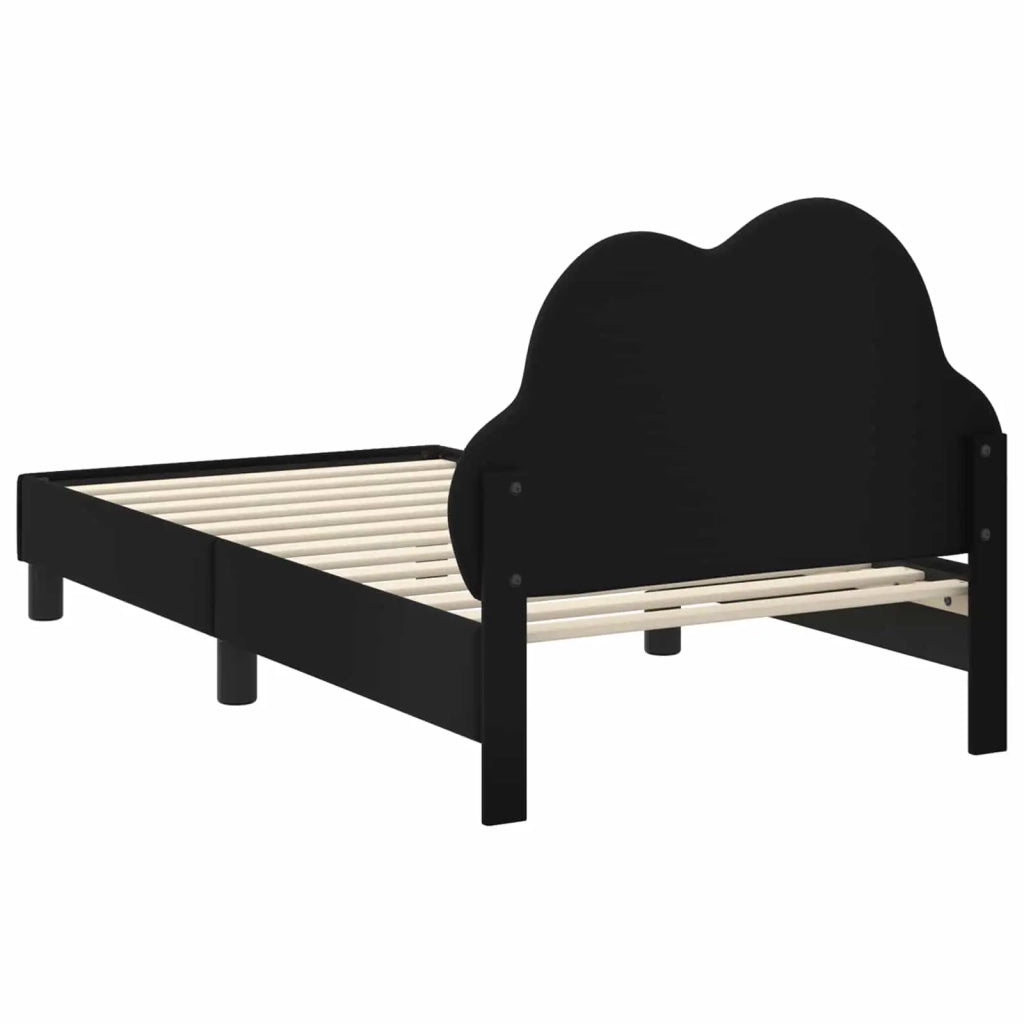 Struttura letto Bambini | Letto Infantile | Lettino con testata Nero 80 x 160 cm PU