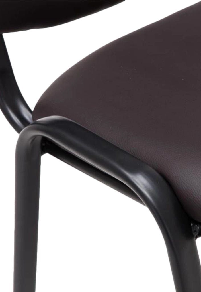 Sedia impilabile Ken similpelle marrone