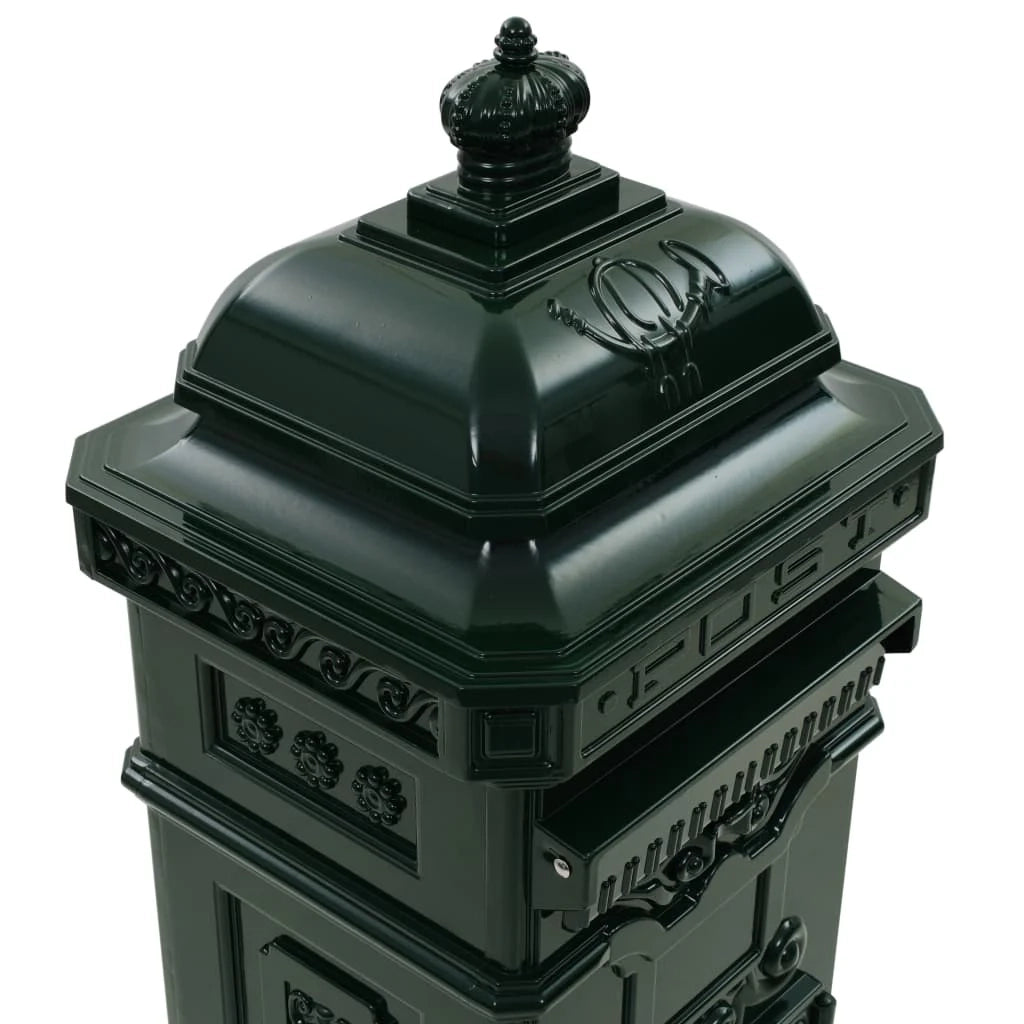 Cassetta postale vintage in alluminio antiruggine verde 02_0041555