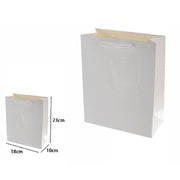 Trade Shop - Set 3pz Buste Borsa Regalo Sacchetti 23x18x10cm 69899 Bianco Con Manico Cordino -