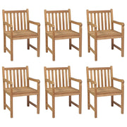 Sedie da Giardino 6 pz con Cuscini Blu in Massello di Teak 3073056