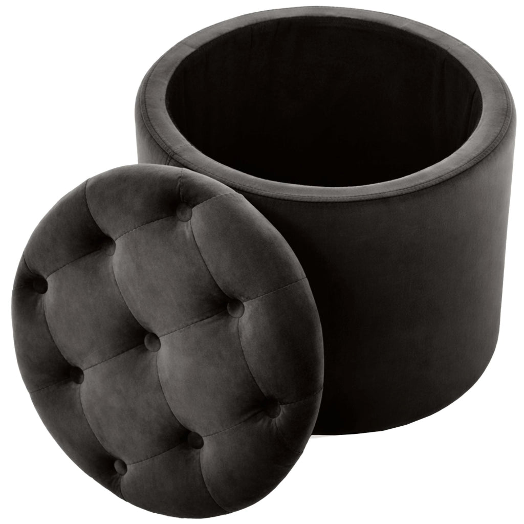 Pouf Contenitore Pantin In Velluto grigio