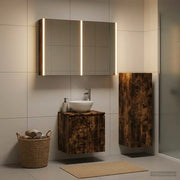 Set di mobili per il bagno 4 pcs Rovere Fumo 3407427
