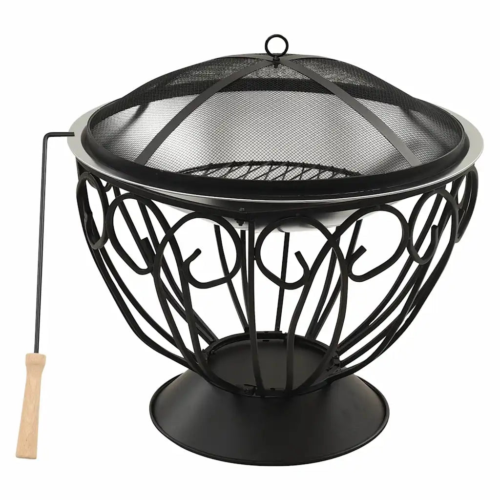 Braciere e Barbecue 2in1 e Attizzatoio 59x59x60 cm Acciaio Inox 313360