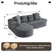 Divano letto modulare Cloud con chaise longue - Xylo - Schiuma compressa pronto all'uso