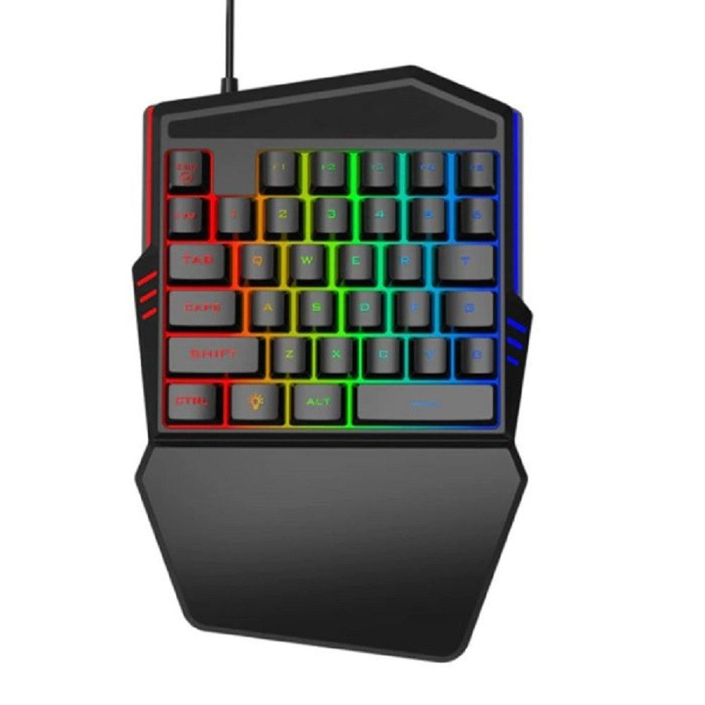 Trade Shop - Mini Tastiera Gioco Singola Usb Retroilluminazione Rgb A Una Mano Gaming Q-jp60 -