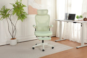 Sedia da ufficio ergonomica ¨C zephmum ¨C verde, schienale regolabile, braccioli pieghevoli