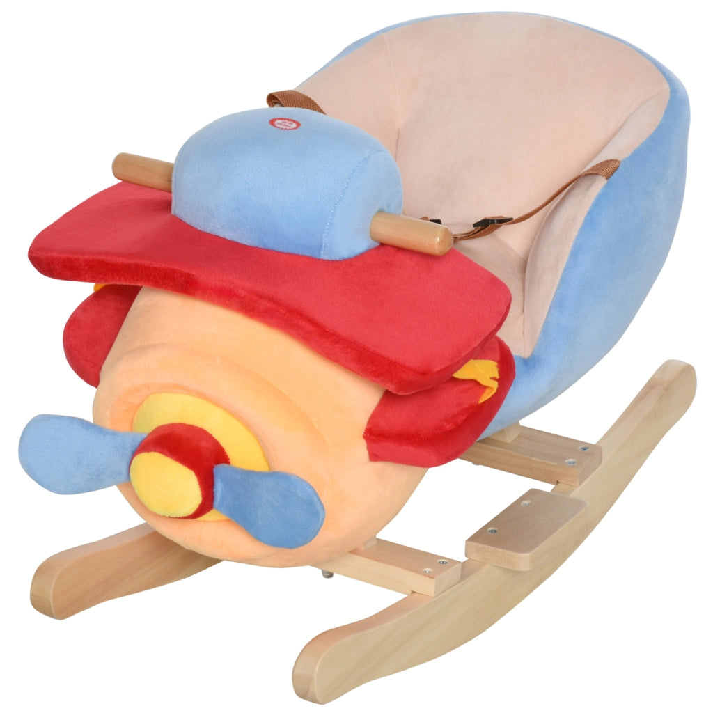 Cavallo a Dondolo Aeroplano ¨C Xylo ¨C Legno con Musica, 60x33x45cm