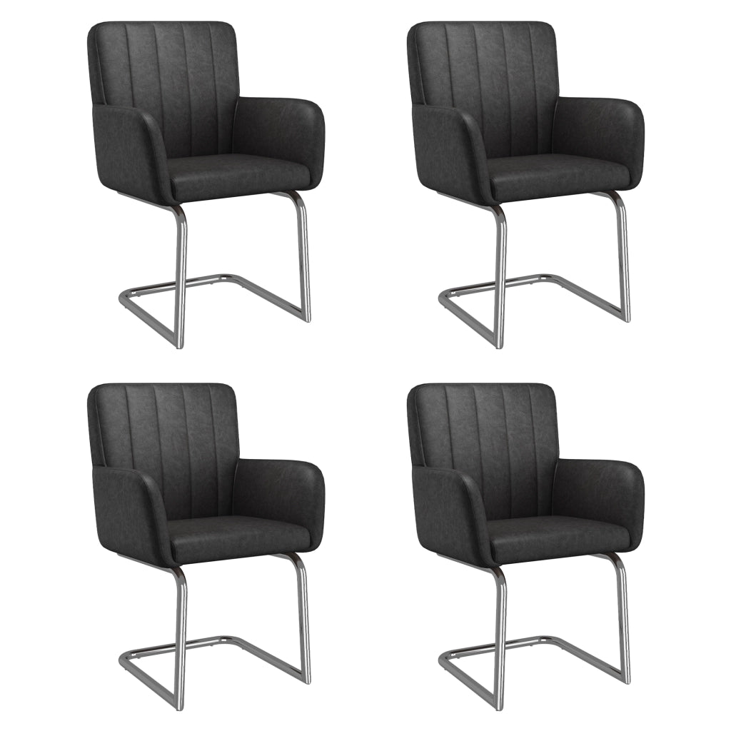 SEDIA da pranzo Set da 2 pezzi 64,01x57,2x57 cm Nero in pelle PU e metallo