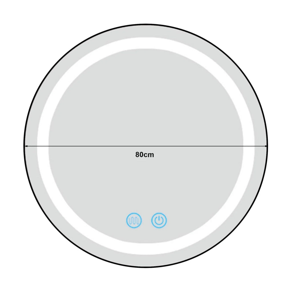 Specchio decorativo moderno a LED 80 x 80 x 3 cm argento 03_0010164