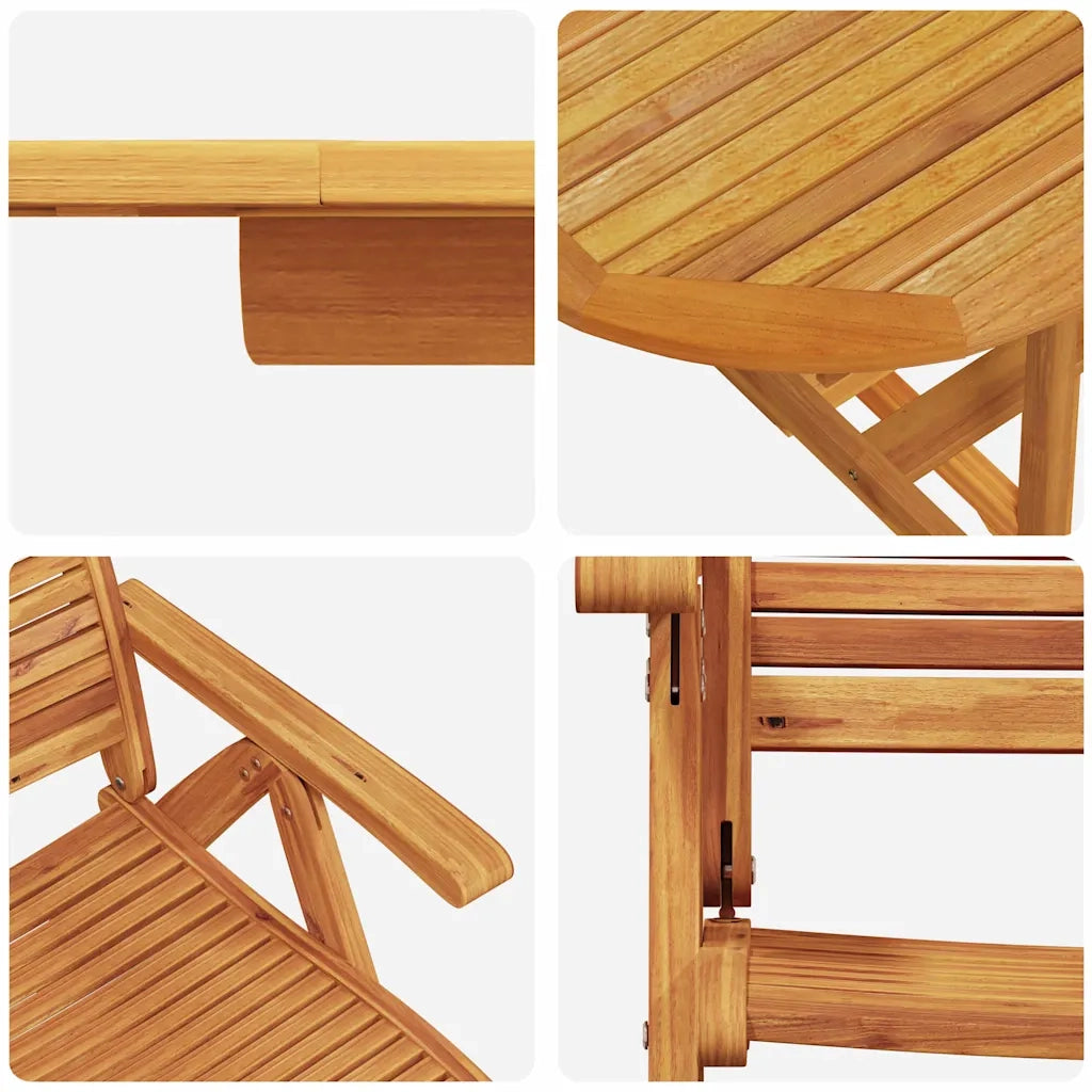 Set da Pranzo per Giardino 7 pcs Marrone 3375719