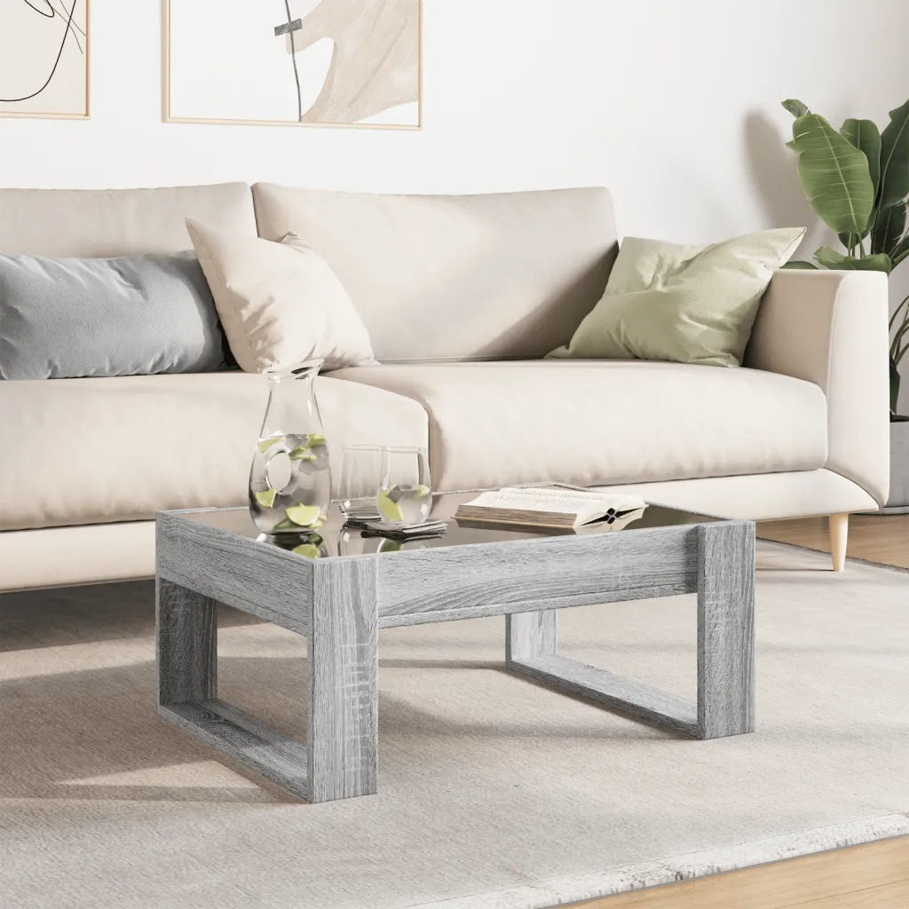 Tavolino da Salotto con LED Infinity Grigio Sonoma 70x53x30 cm 847635