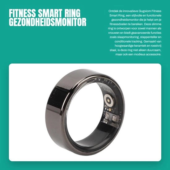 Anello Fitness Smart - Monitor di Salute - Resistente all'Ossigeno e Ceramica - Tracciamento del Sonno - Contatore di Passi - Adatto per Donne e Uomini - Modello ...